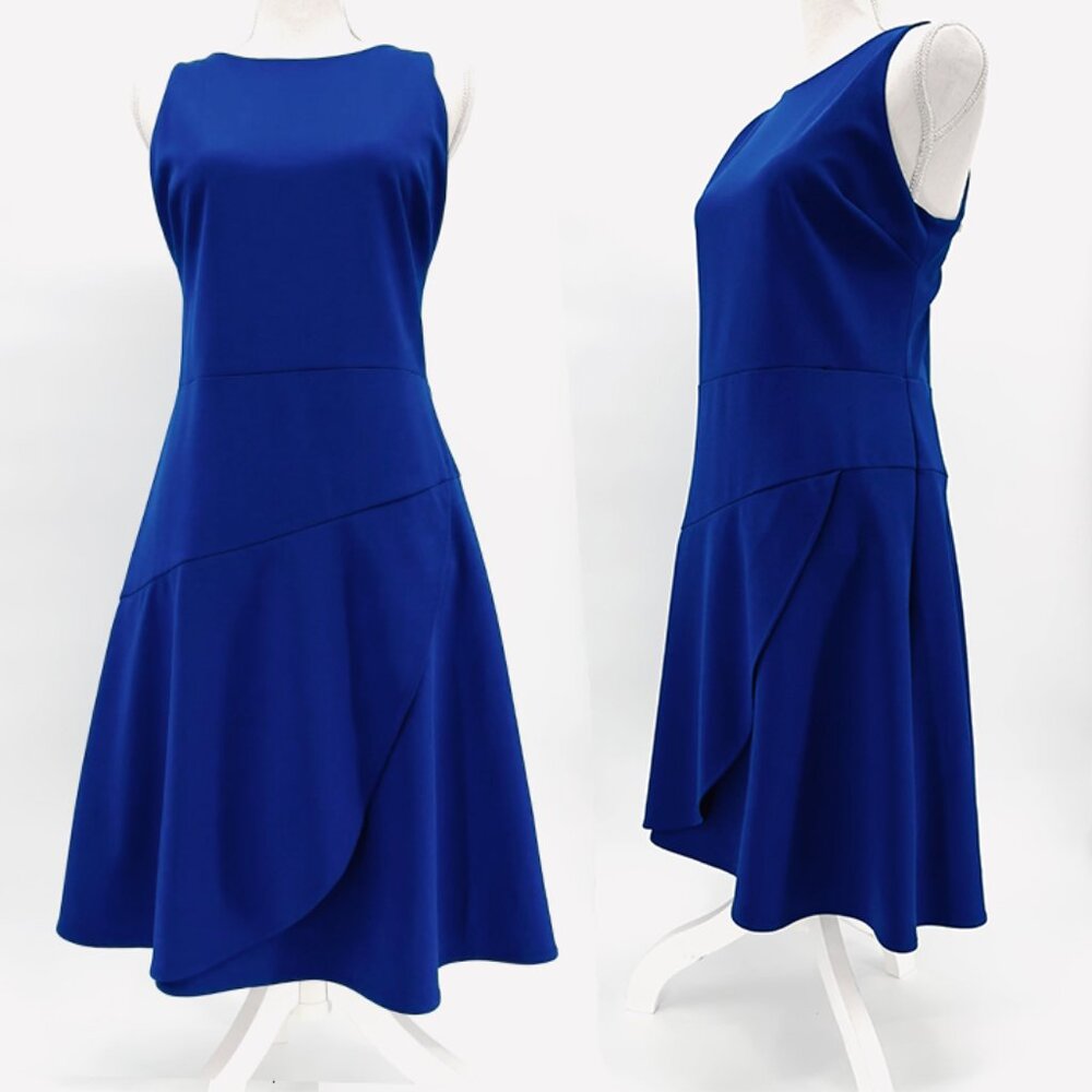 Betsey Johnson Cobalt Blue Sleeveless Asymmetrical Tulip Hem Dress